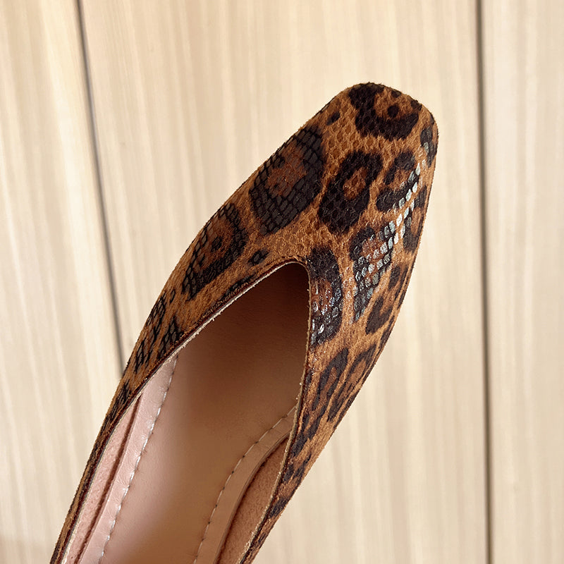 Raina | Pointed Toe Leopard Flats