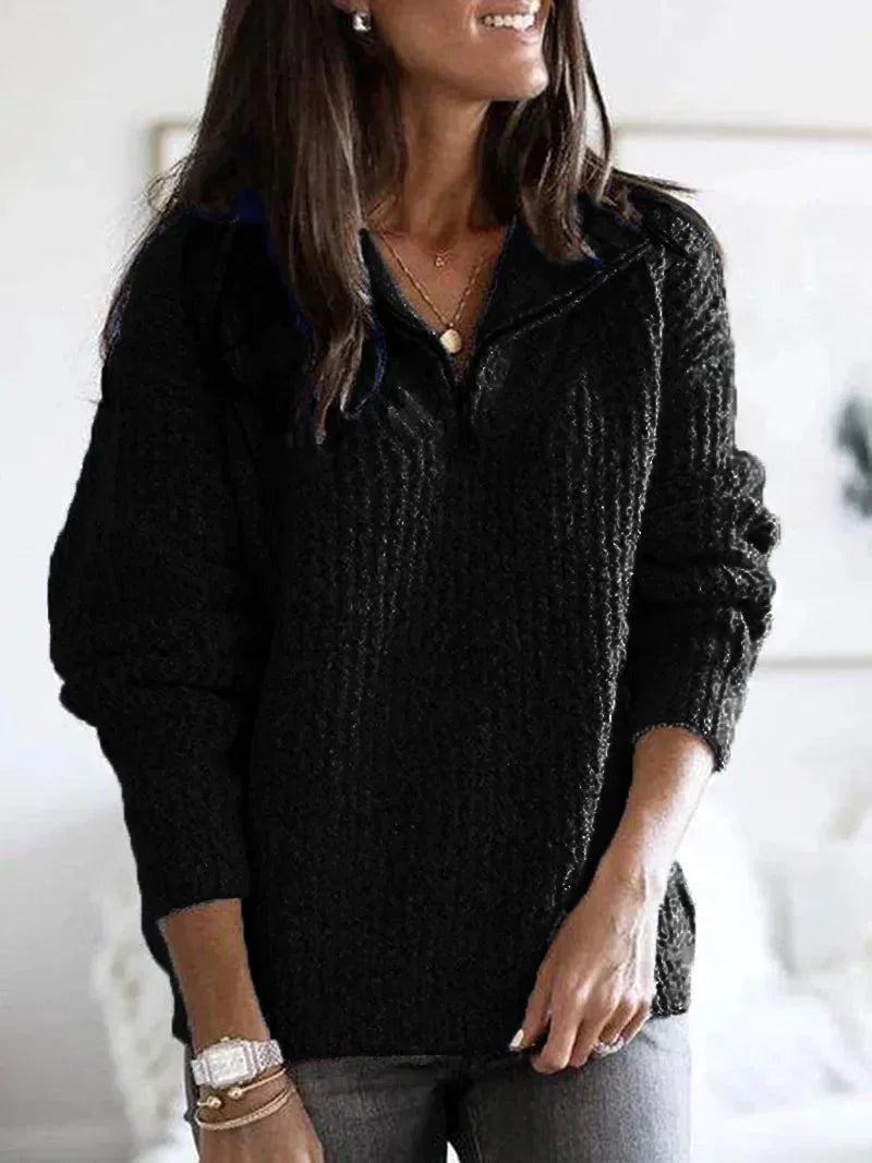 Sloane | Oversized Quarter-Zip Long Sleeve Sweater
