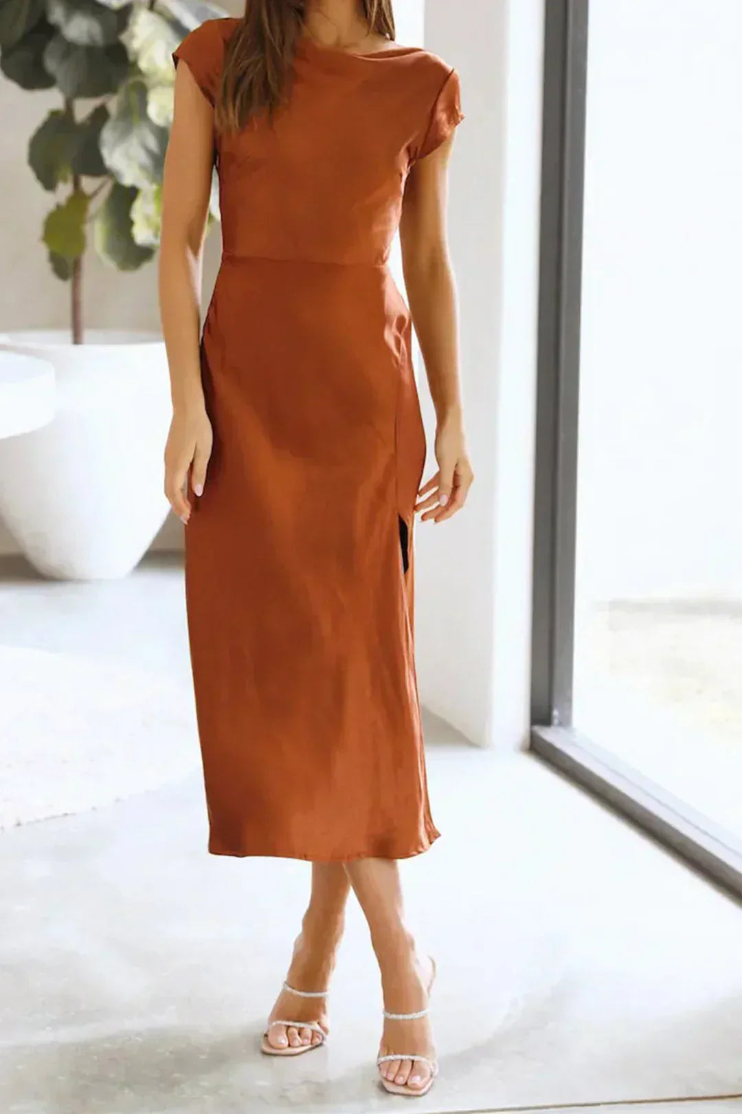 Nimue | Minimalist Slip Midi Dress