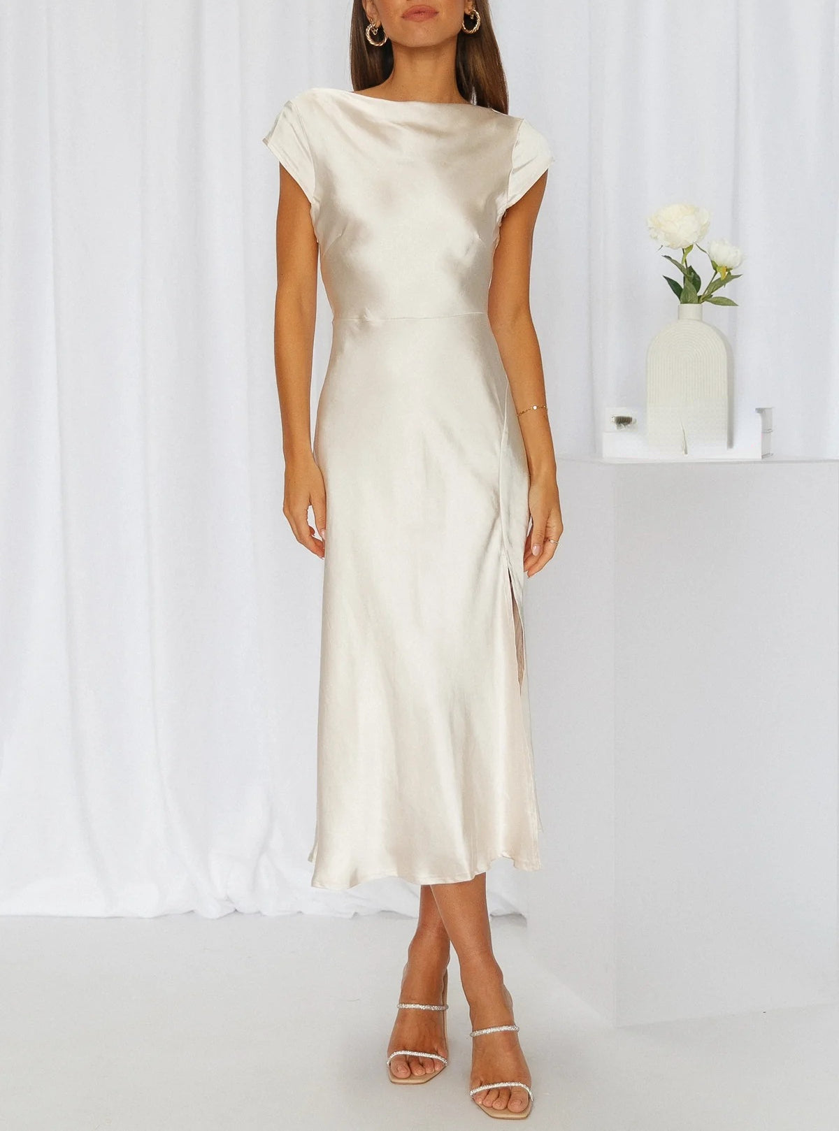 Nimue | Minimalist Slip Midi Dress