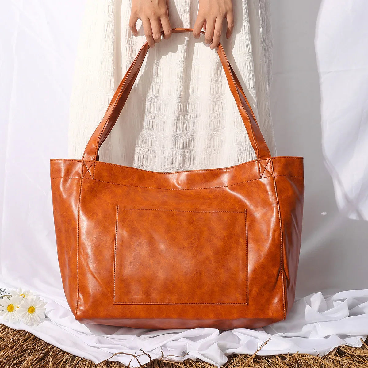 Praxedes | Stylish Corso Faux Leather Tote Bag for Everyday Use