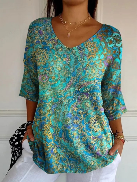 Arienne | Retro Art Print Long-Sleeve Pullover