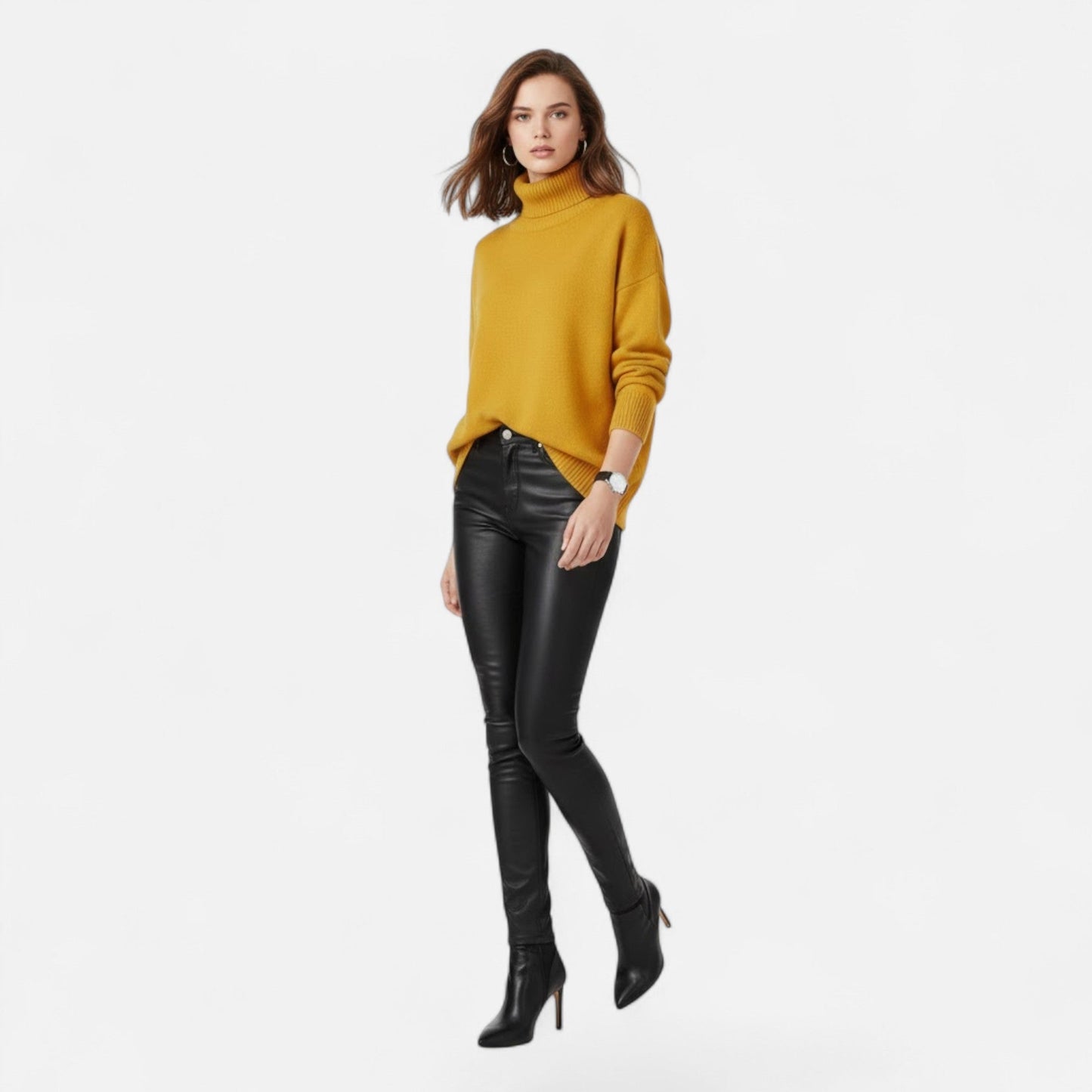 Lorelai | Wool-Blend Turtleneck Sweater – Oversized Thick Knit