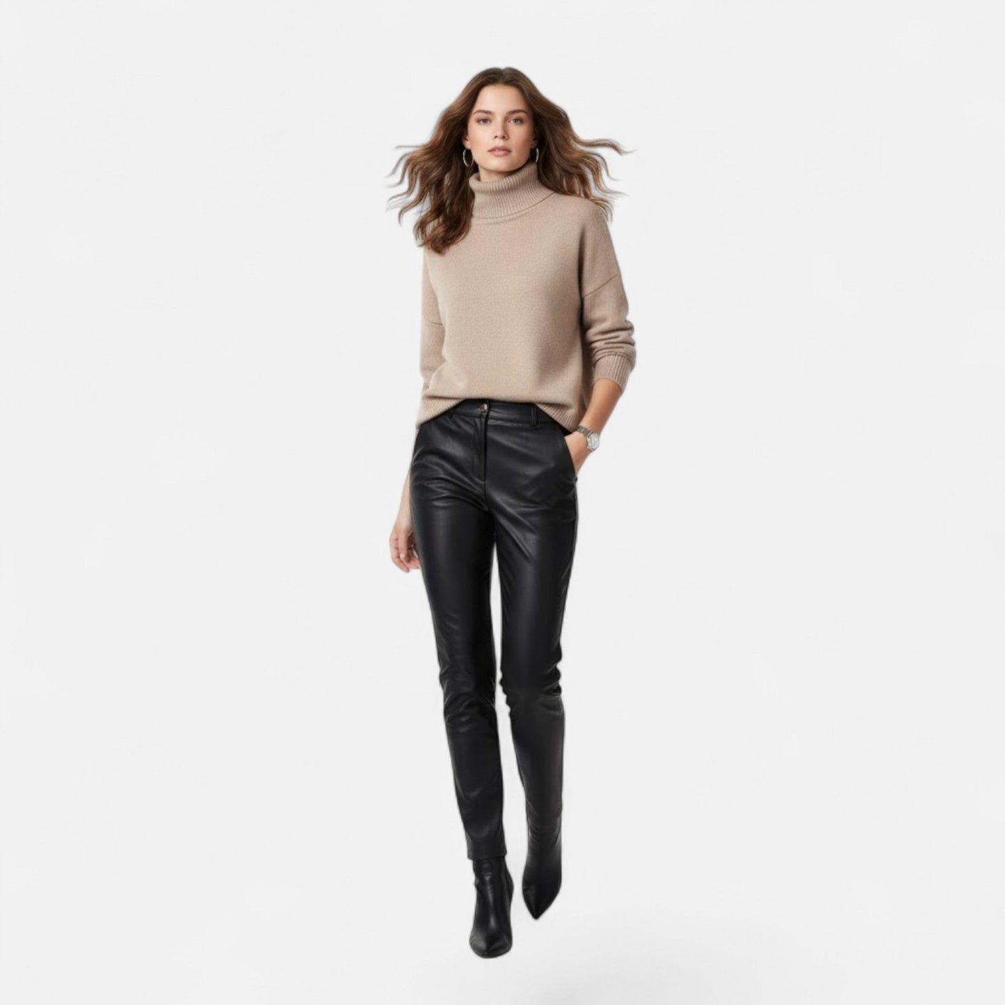 Lorelai | Wool-Blend Turtleneck Sweater – Oversized Thick Knit