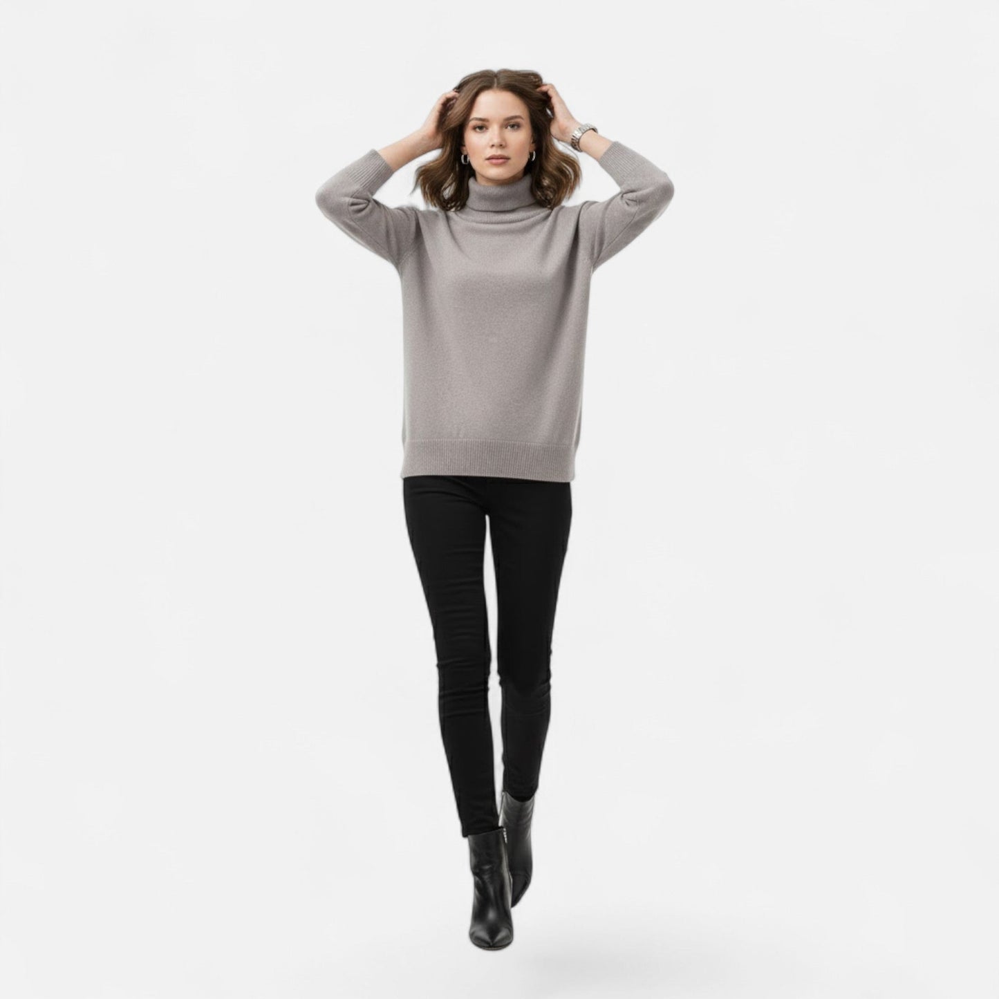 Lorelai | Wool-Blend Turtleneck Sweater – Oversized Thick Knit