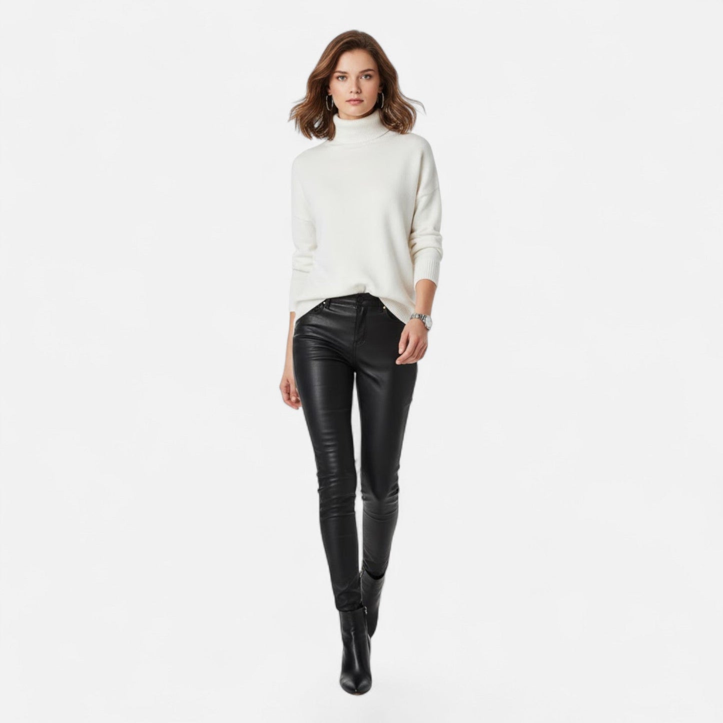Lorelai | Wool-Blend Turtleneck Sweater – Oversized Thick Knit