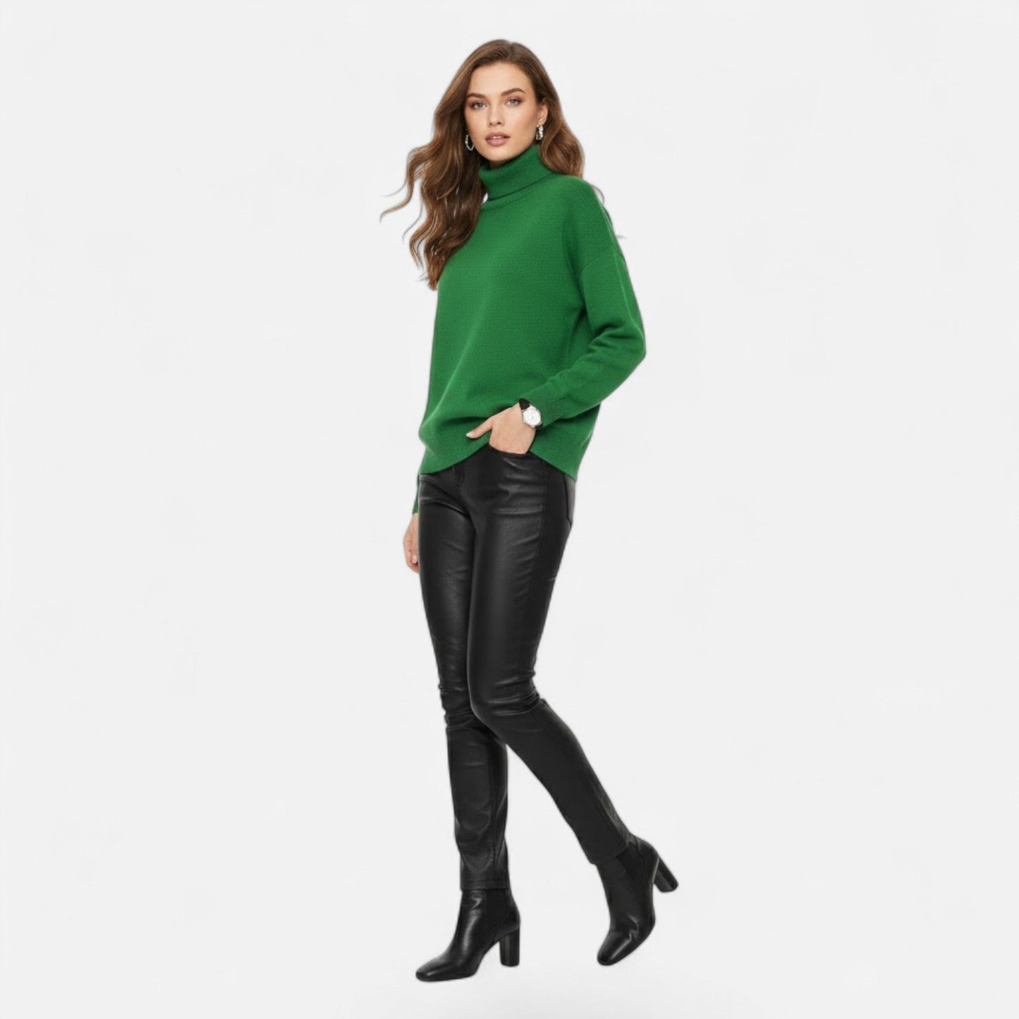 Lorelai | Wool-Blend Turtleneck Sweater – Oversized Thick Knit