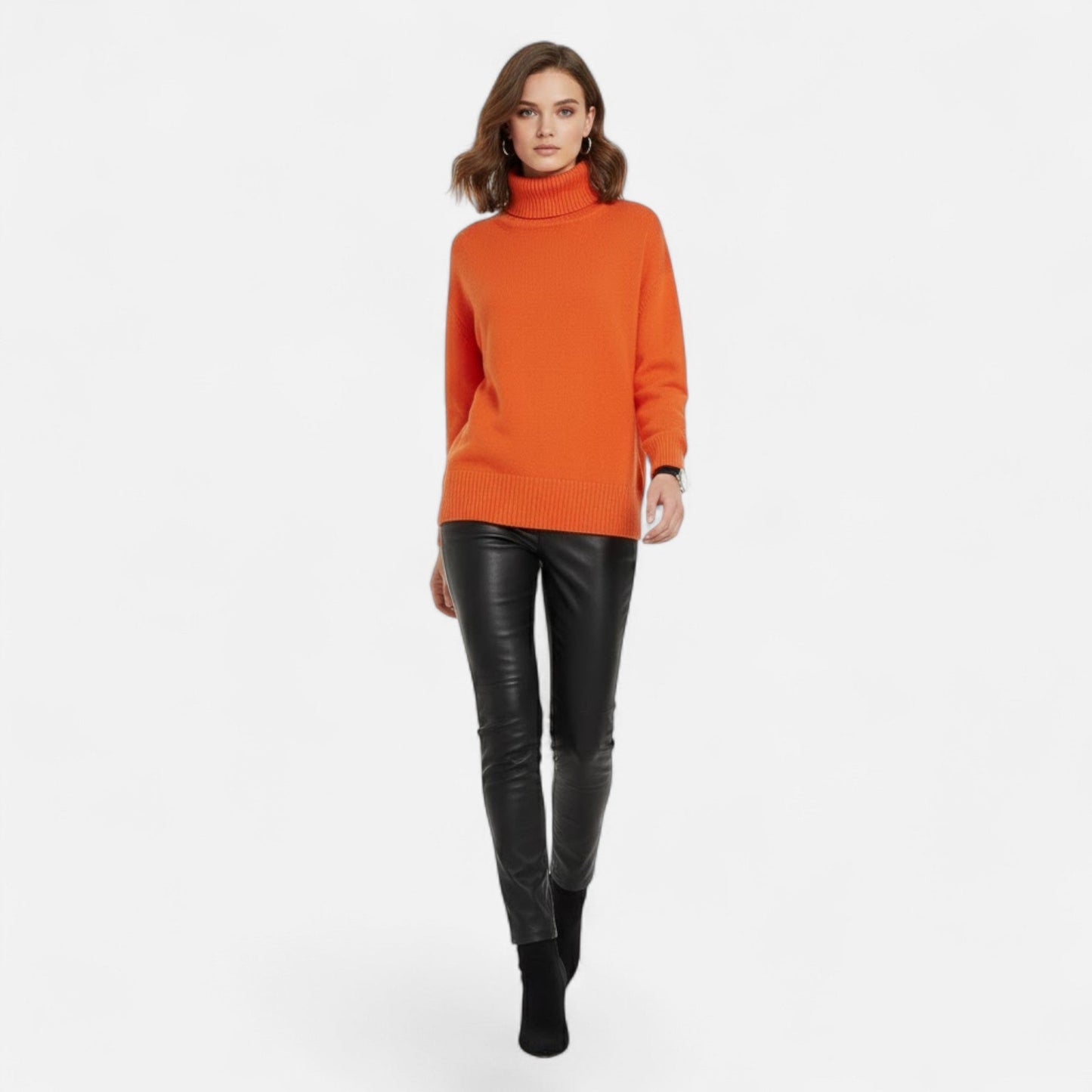 Lorelai | Wool-Blend Turtleneck Sweater – Oversized Thick Knit