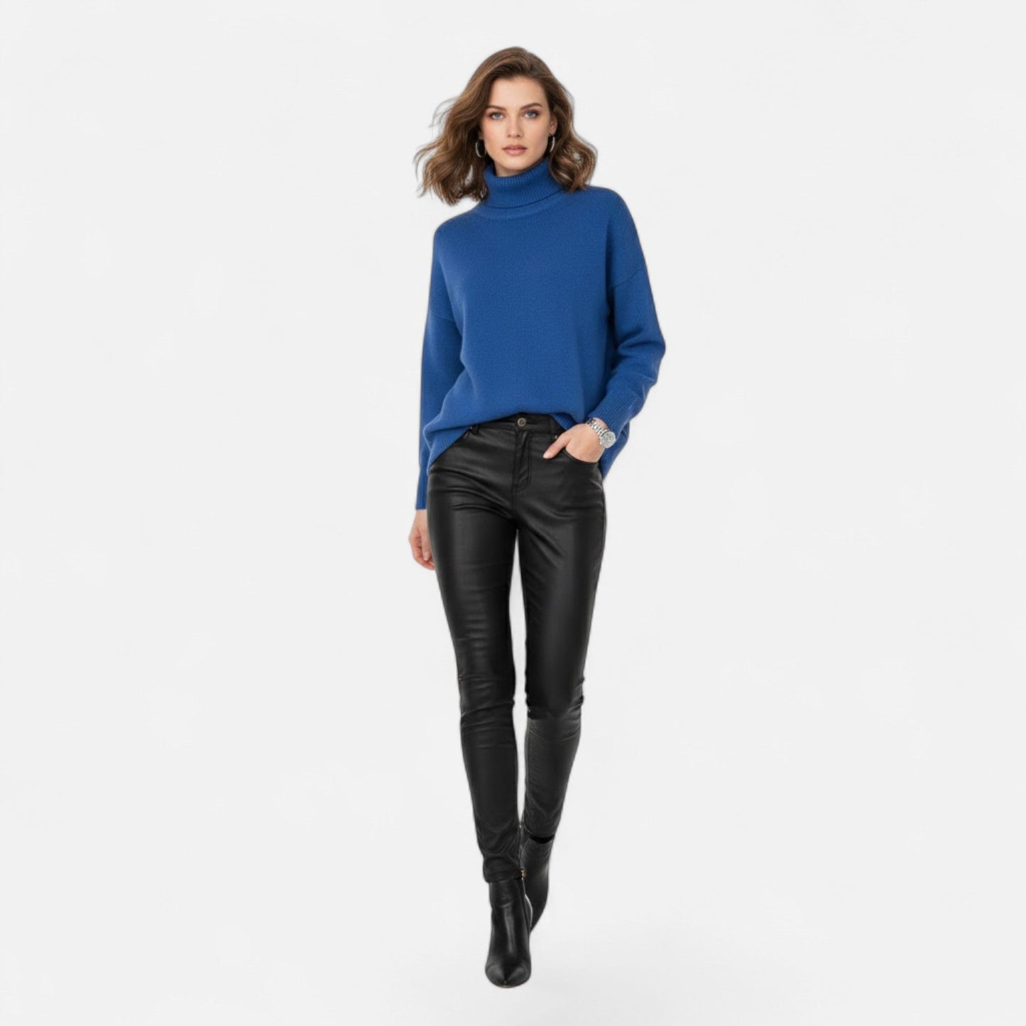 Lorelai | Wool-Blend Turtleneck Sweater – Oversized Thick Knit
