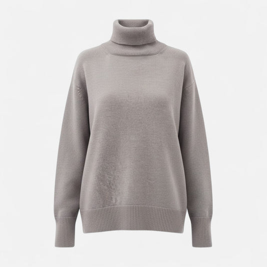 Lorelai | Wool-Blend Turtleneck Sweater – Oversized Thick Knit