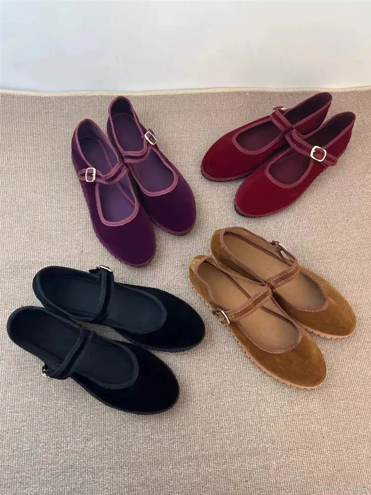 Jessamine | Velvet Ballet Flats