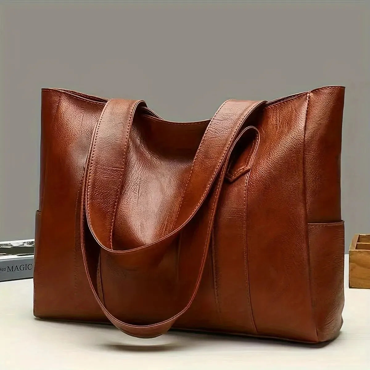 Lyric | Vintage Large Capacity Vegan Tote Bag For Daily Use