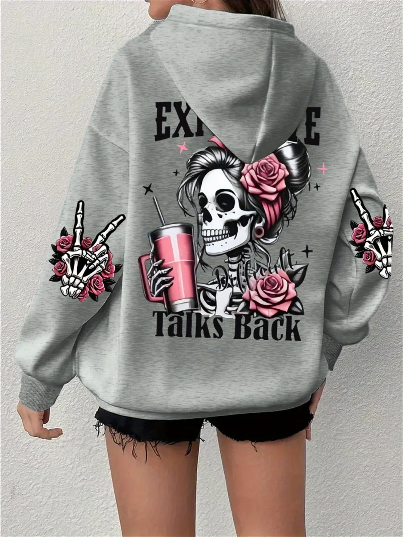 Lianora | Oversized Hoodie Graphic Expensive Talks Back Print