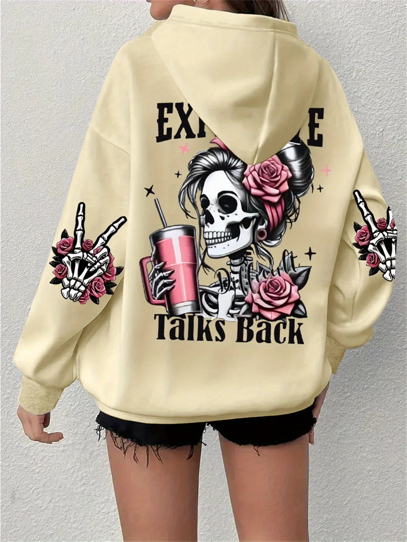Lianora | Oversized Hoodie Graphic Expensive Talks Back Print