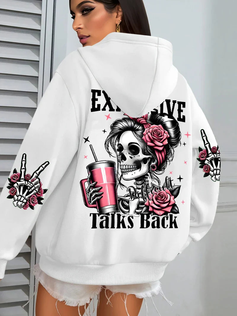 Lianora | Oversized Hoodie Graphic Expensive Talks Back Print