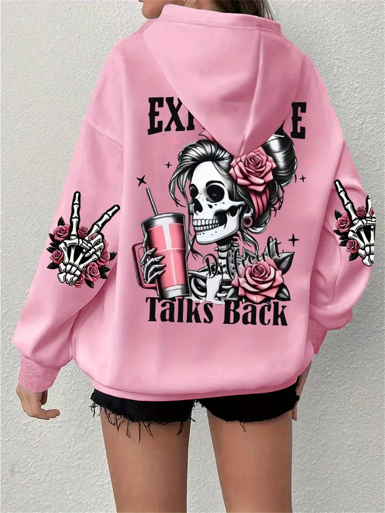 Lianora | Oversized Hoodie Graphic Expensive Talks Back Print