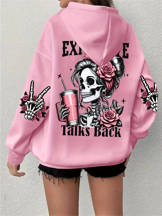 Lianora | Oversized Hoodie Graphic Expensive Talks Back Print