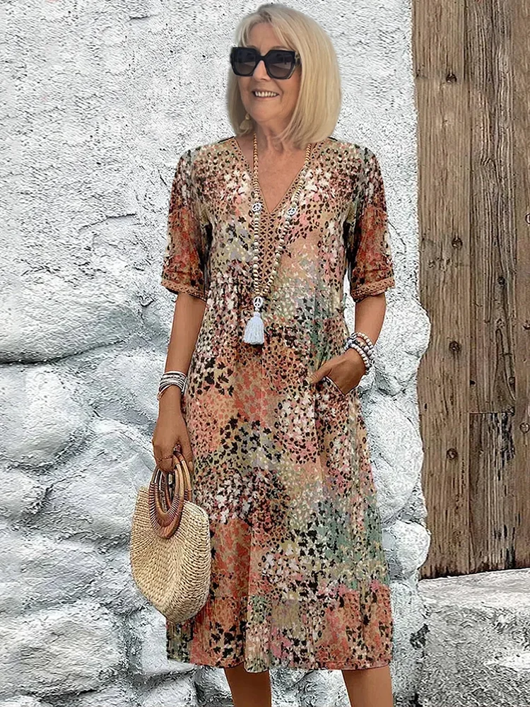 Pallavi | Colorful Midi Dress