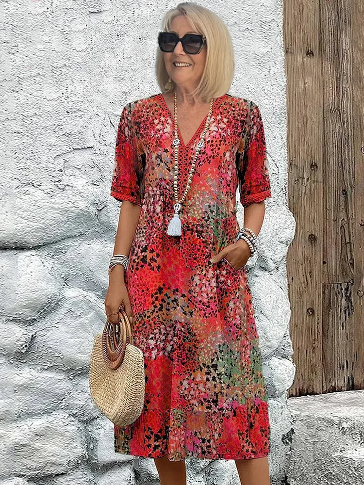 Pallavi | Colorful Midi Dress