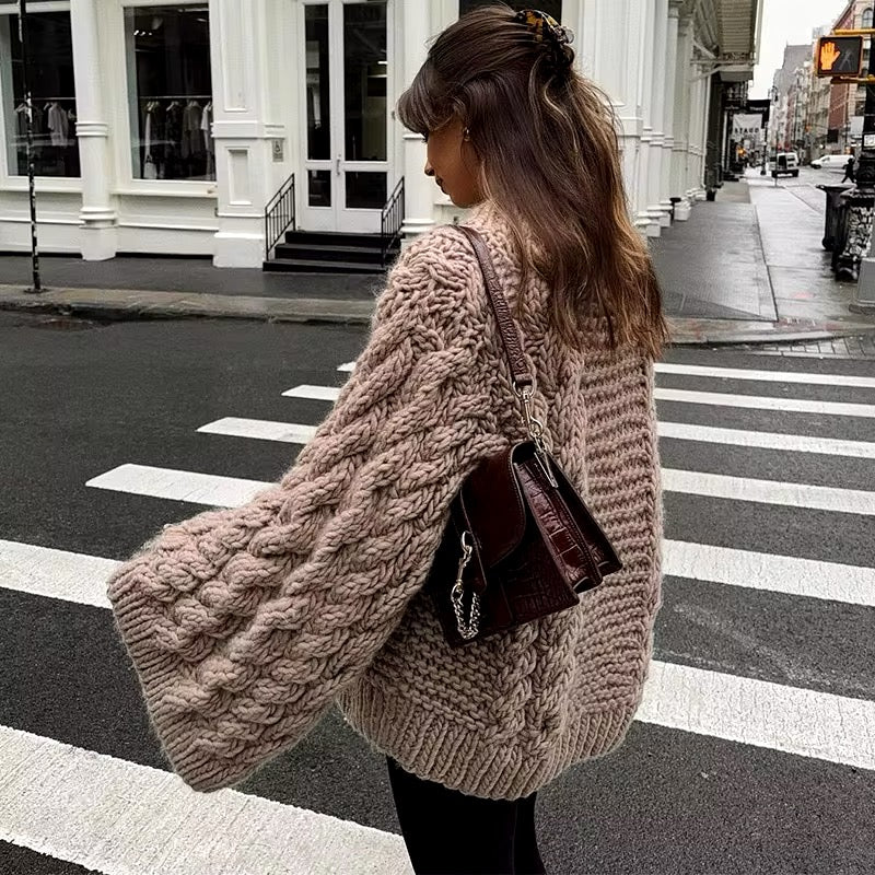 Damalis | Oversized Khaki Sweater