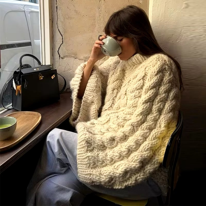 Damalis | Oversized Khaki Sweater