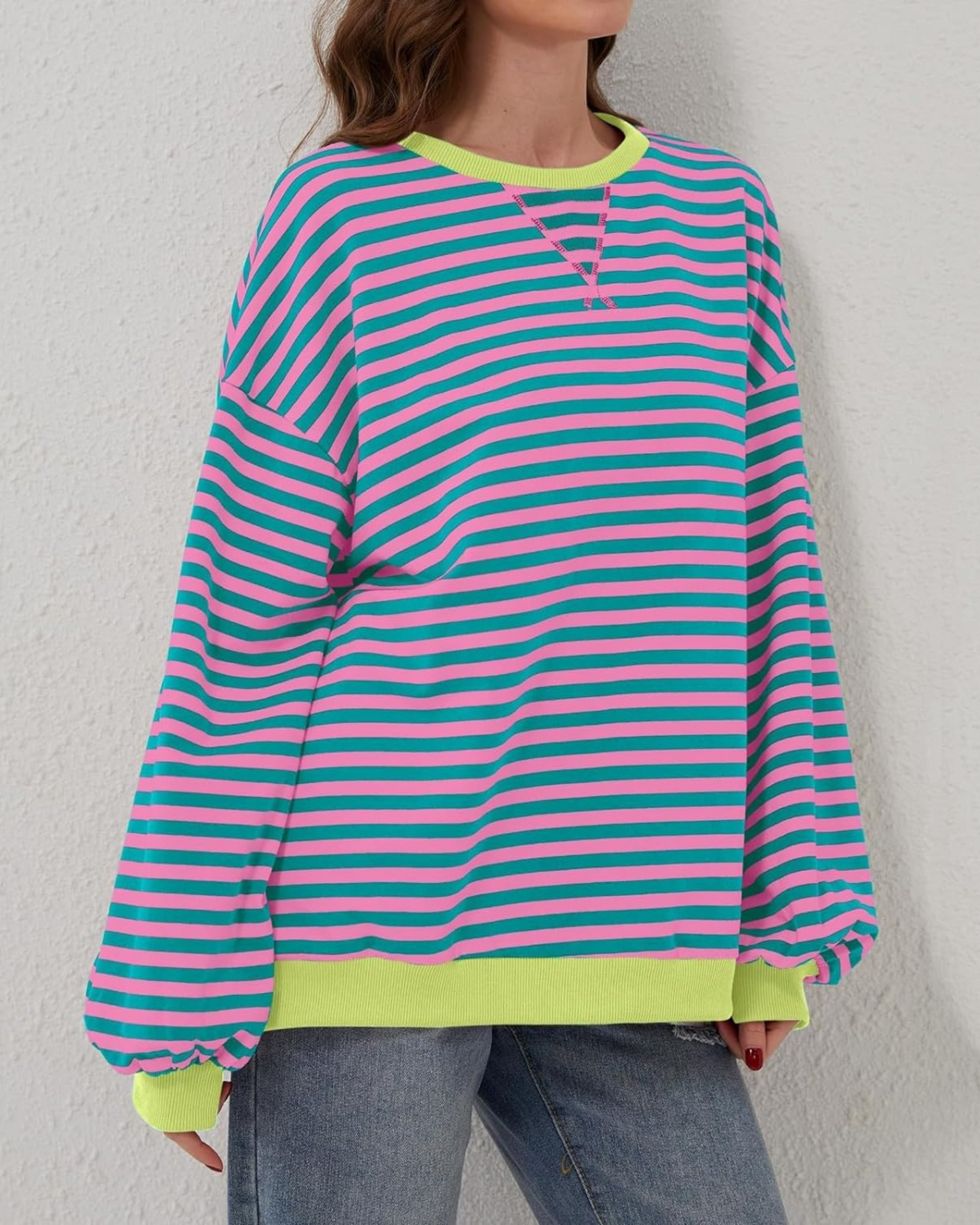 Kaia | Oversized Striped Sweatshirt