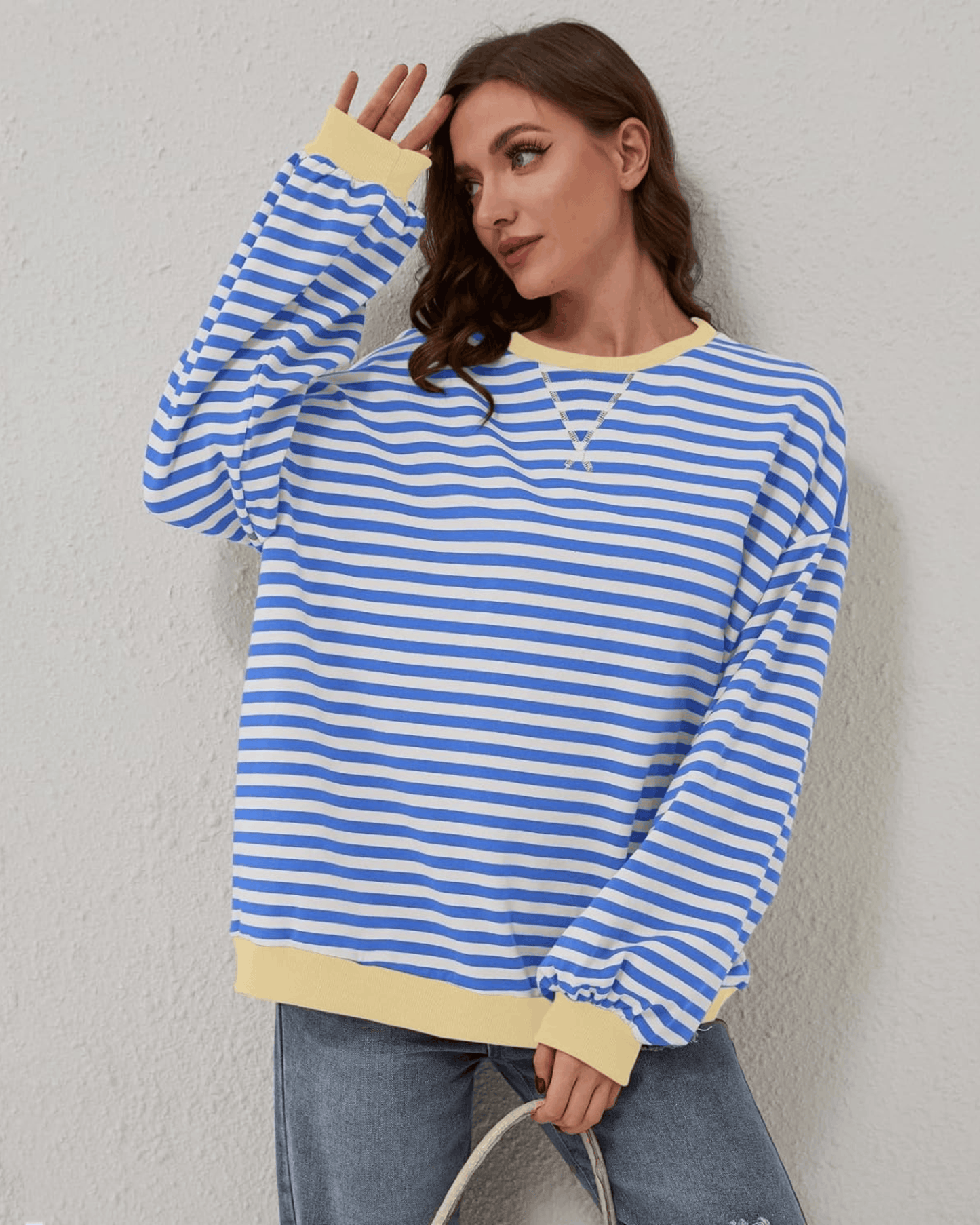 Kaia | Oversized Striped Sweatshirt