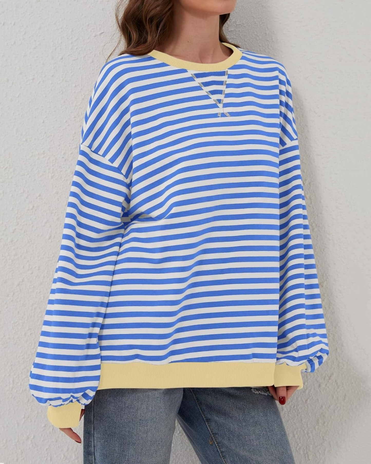 Kaia | Oversized Striped Sweatshirt