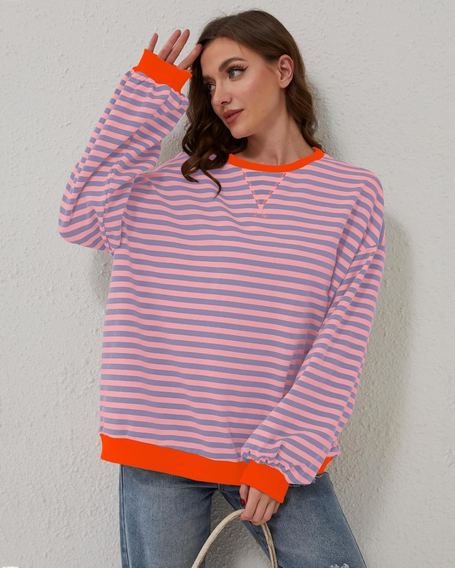 Kaia | Oversized Striped Sweatshirt