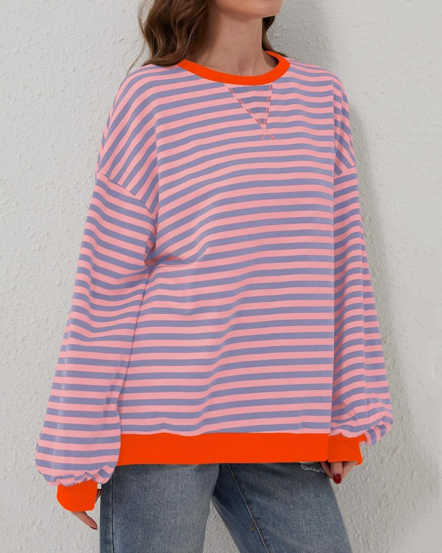 Kaia | Oversized Striped Sweatshirt