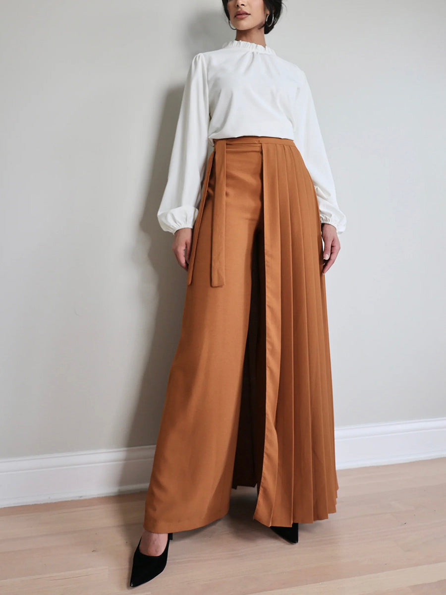 Vesper | Pleated Overskirt Pants Set