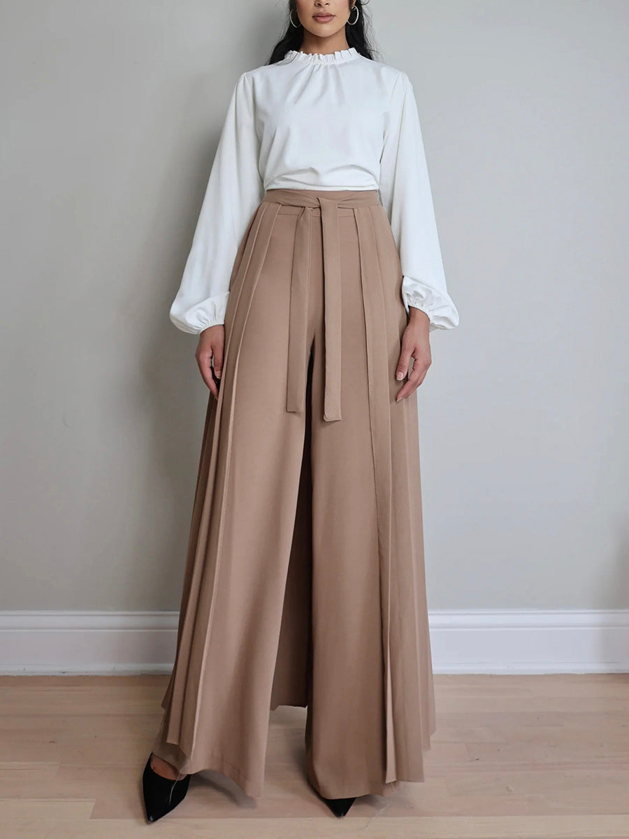 Vesper | Pleated Overskirt Pants Set