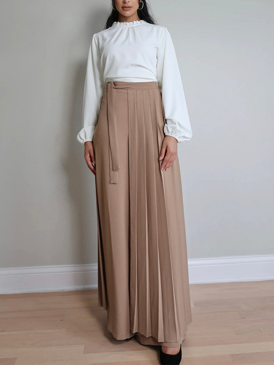 Vesper | Pleated Overskirt Pants Set