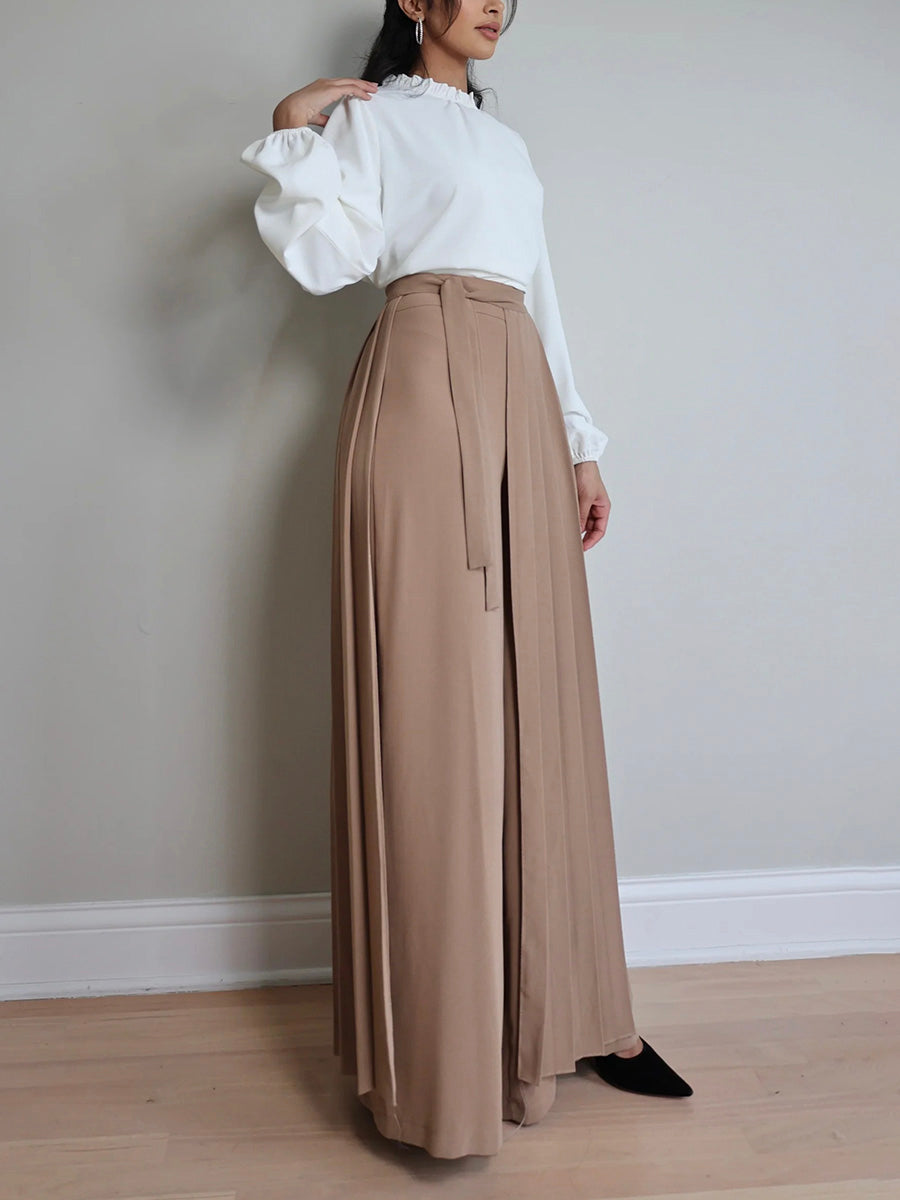 Vesper | Pleated Overskirt Pants Set
