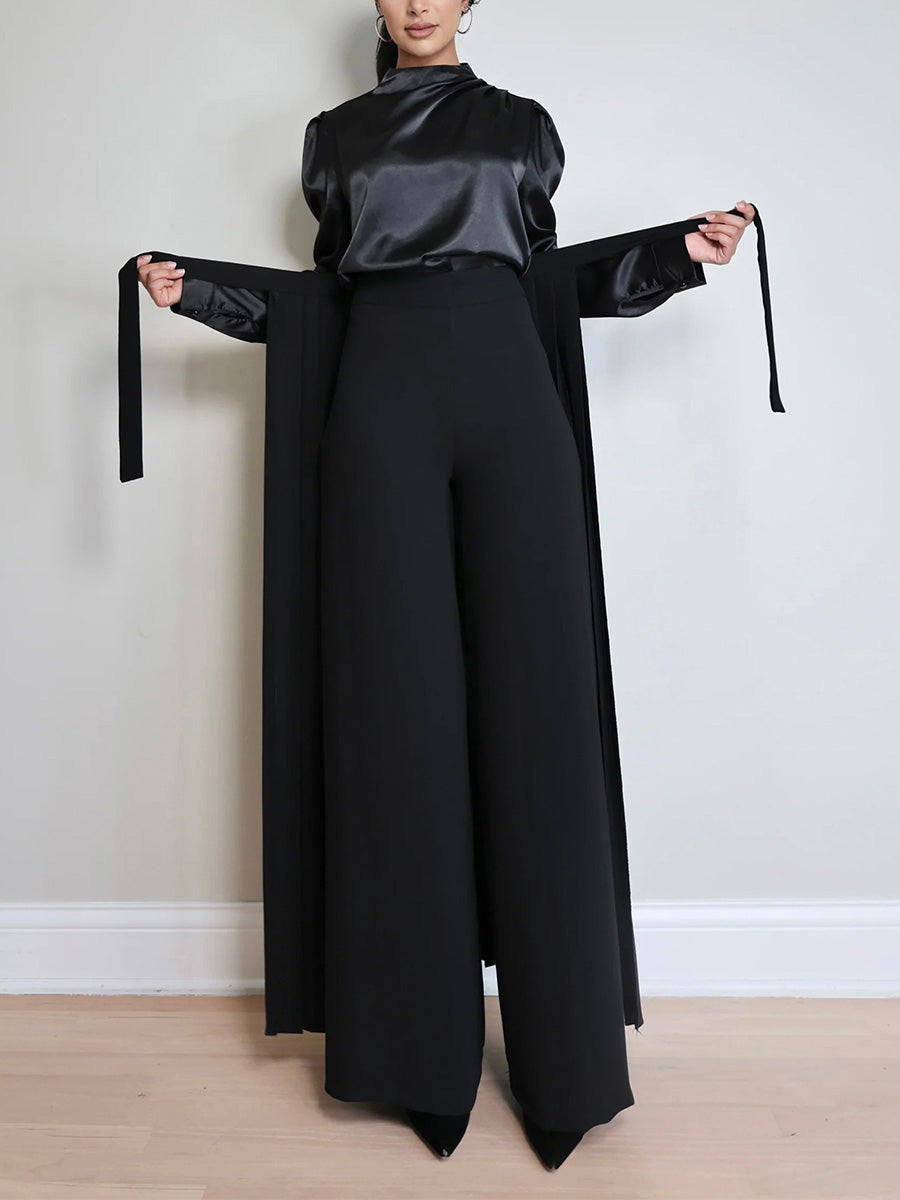 Vesper | Pleated Overskirt Pants Set