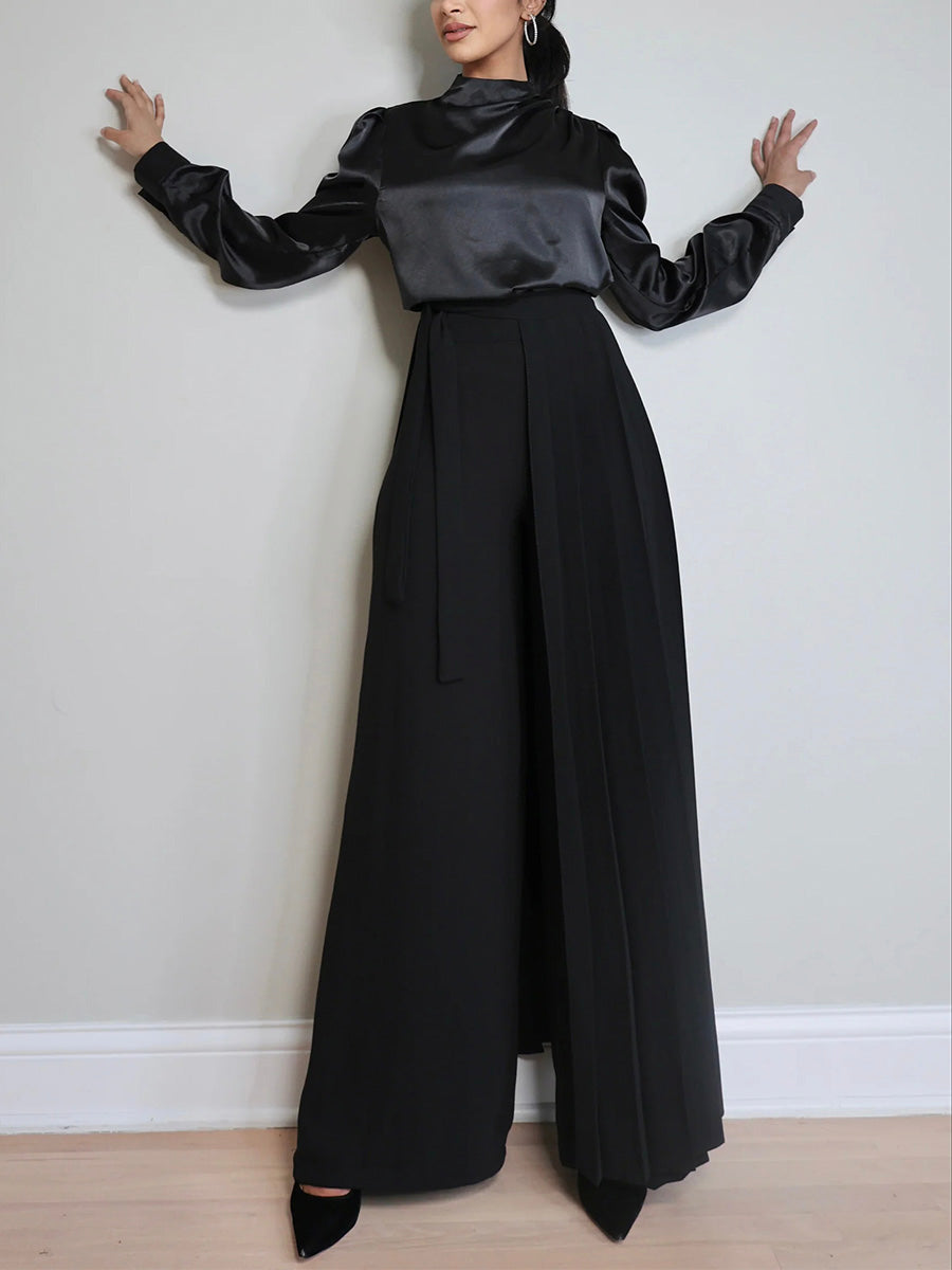 Vesper | Pleated Overskirt Pants Set