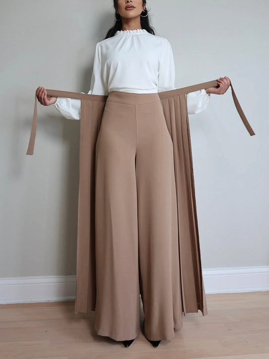 Vesper | Pleated Overskirt Pants Set