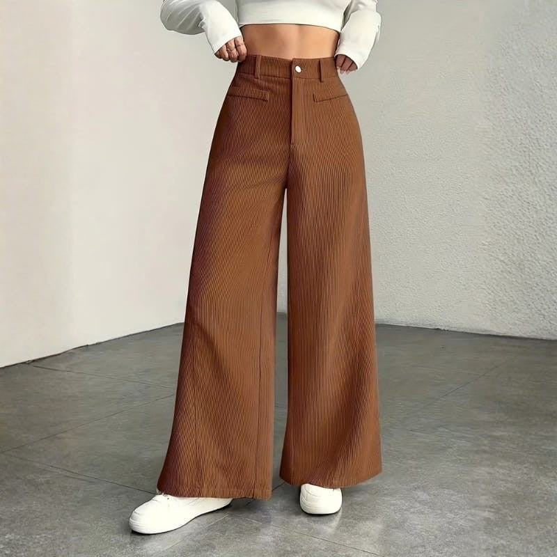 Amabel | High-Waisted Wide-Leg Corduroy Pants photo