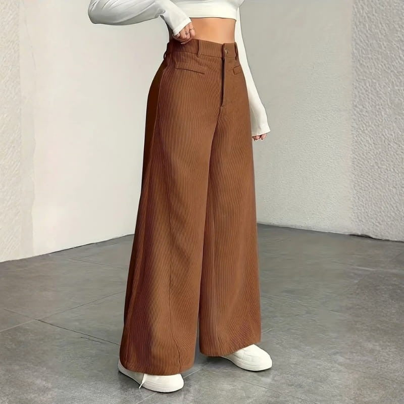 Amabel | High-Waisted Wide-Leg Corduroy Pants photo