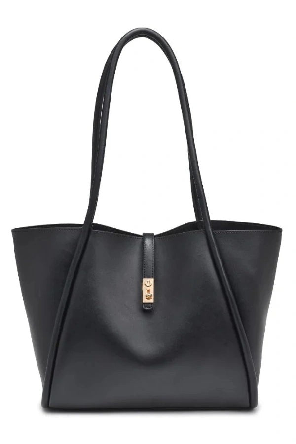 Anastasia | Vegan Leather Turn-Lock Tote Bag photo