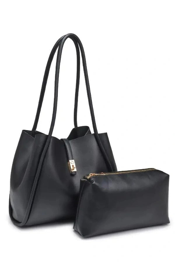 Anastasia | Vegan Leather Turn-Lock Tote Bag photo
