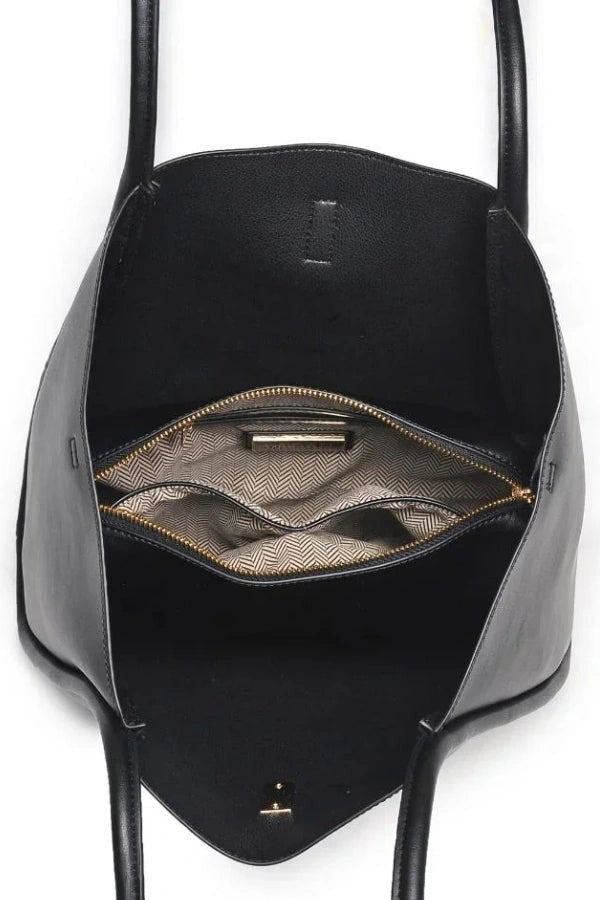 Anastasia | Vegan Leather Turn-Lock Tote Bag photo