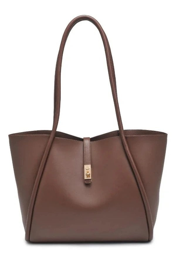 Anastasia | Vegan Leather Turn-Lock Tote Bag photo