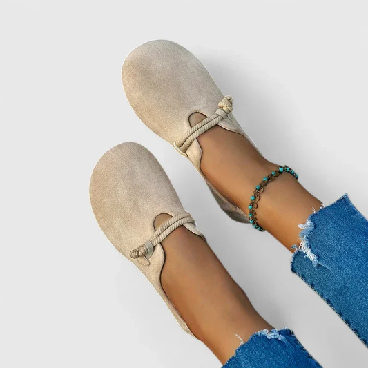 Vesna | Slip-On Flats with Rope Strap Detail