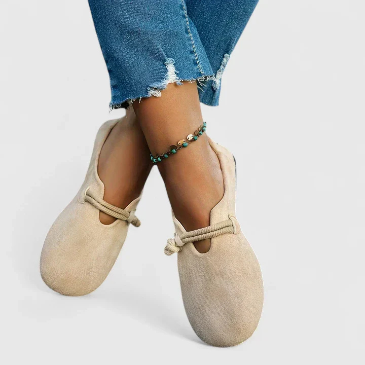 Vesna | Slip-On Flats with Rope Strap Detail