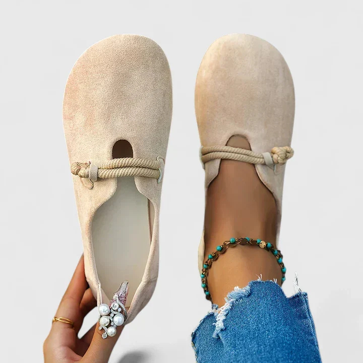 Vesna | Slip-On Flats with Rope Strap Detail