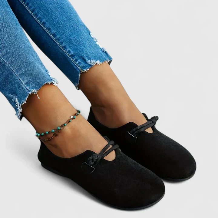Vesna | Slip-On Flats with Rope Strap Detail