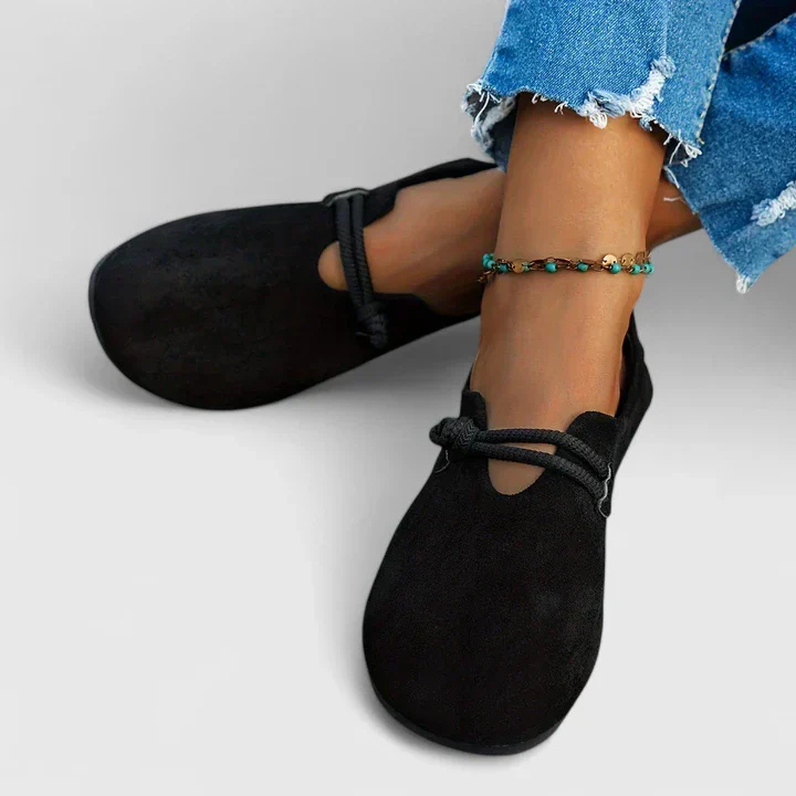 Vesna | Slip-On Flats with Rope Strap Detail