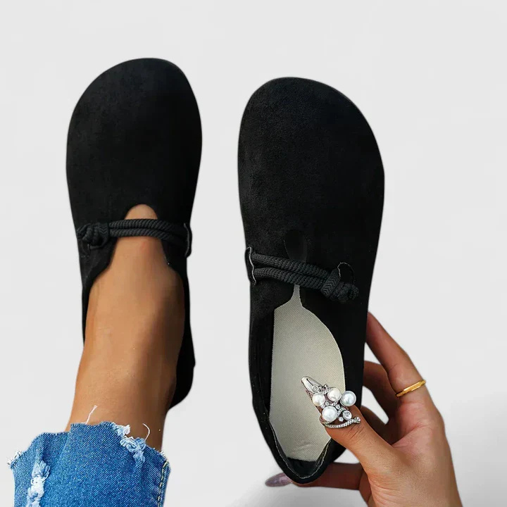 Vesna | Slip-On Flats with Rope Strap Detail