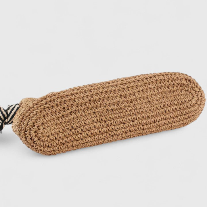 Hollis | Striped-Handle Straw Shoulder Bag